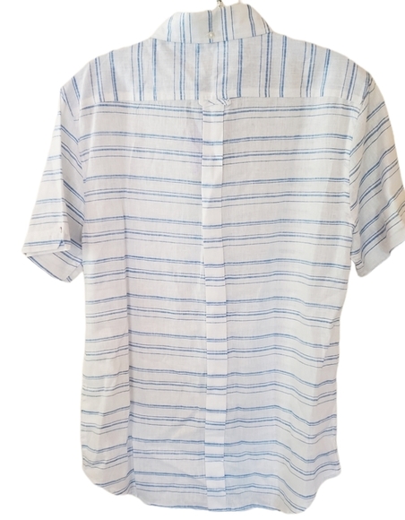 Ben Sherman Bright White Linen Blend Button Down Shirt - Picture 2 of 8